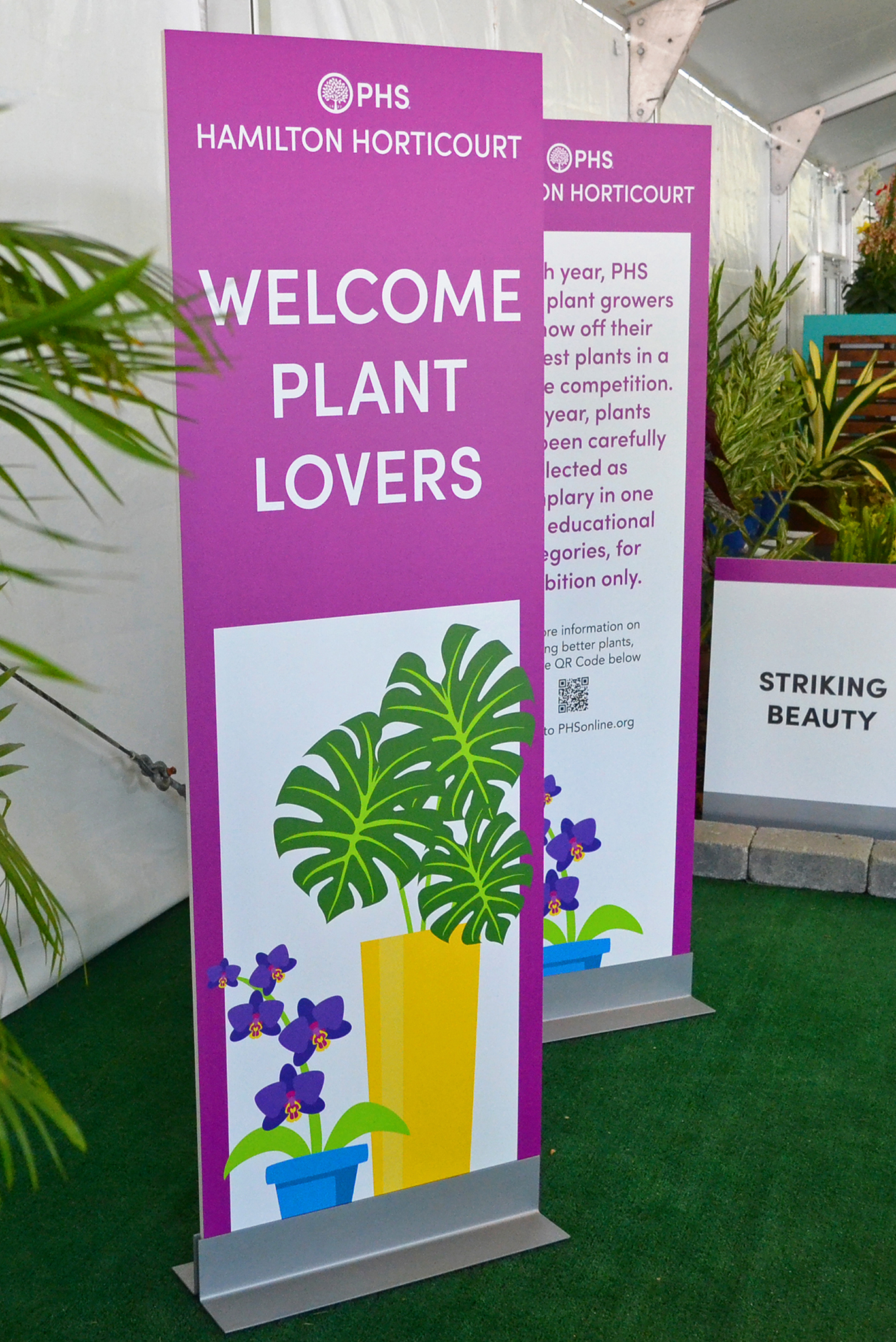 Signage in the Hamilton Horticourt at the 2021 PHS Philadelphia Flower Show.