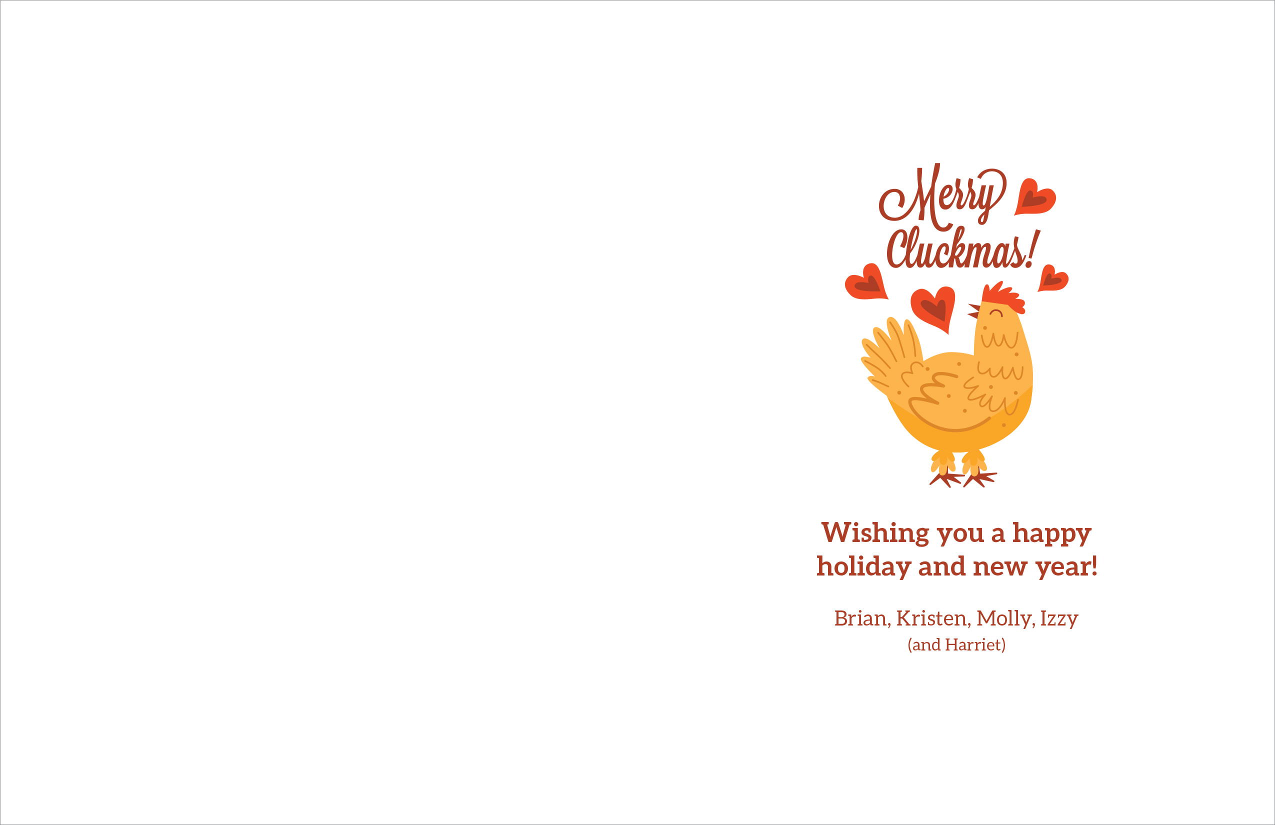 Interior of my 2022 holiday card.