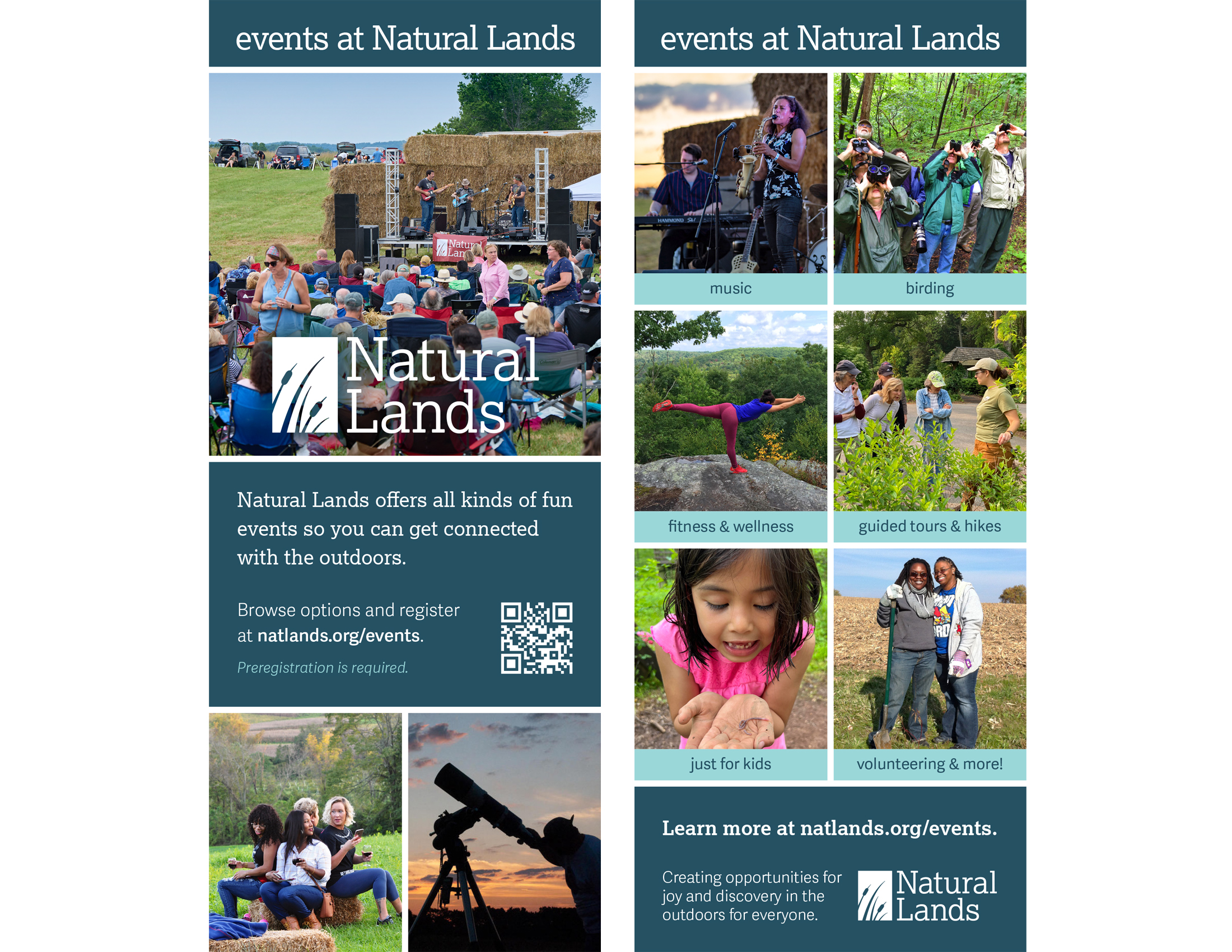 Events Natural Lands rack card.