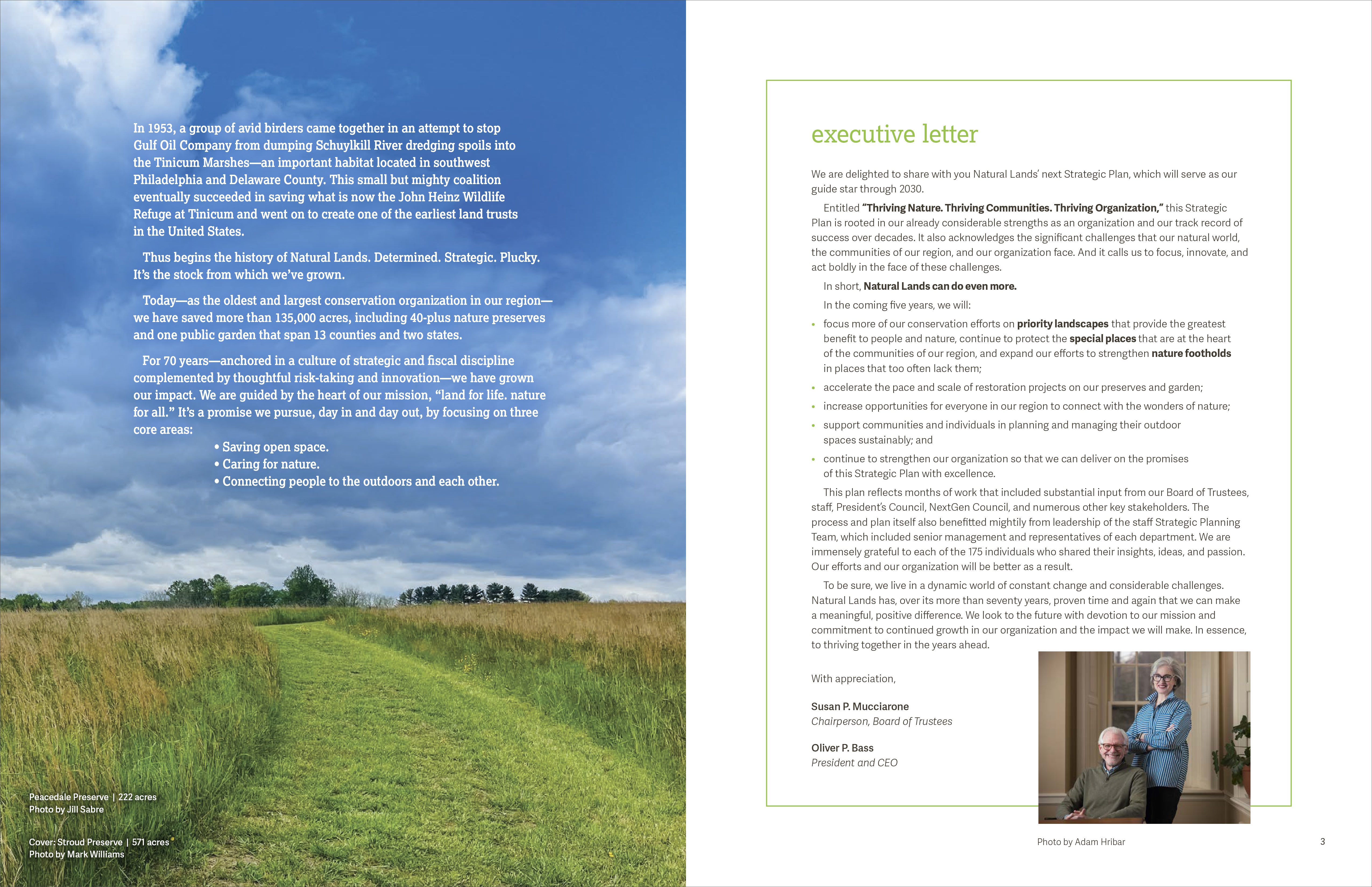 Pages 2-3 of Natural Lands’ 2025-30 Strategic Plan.