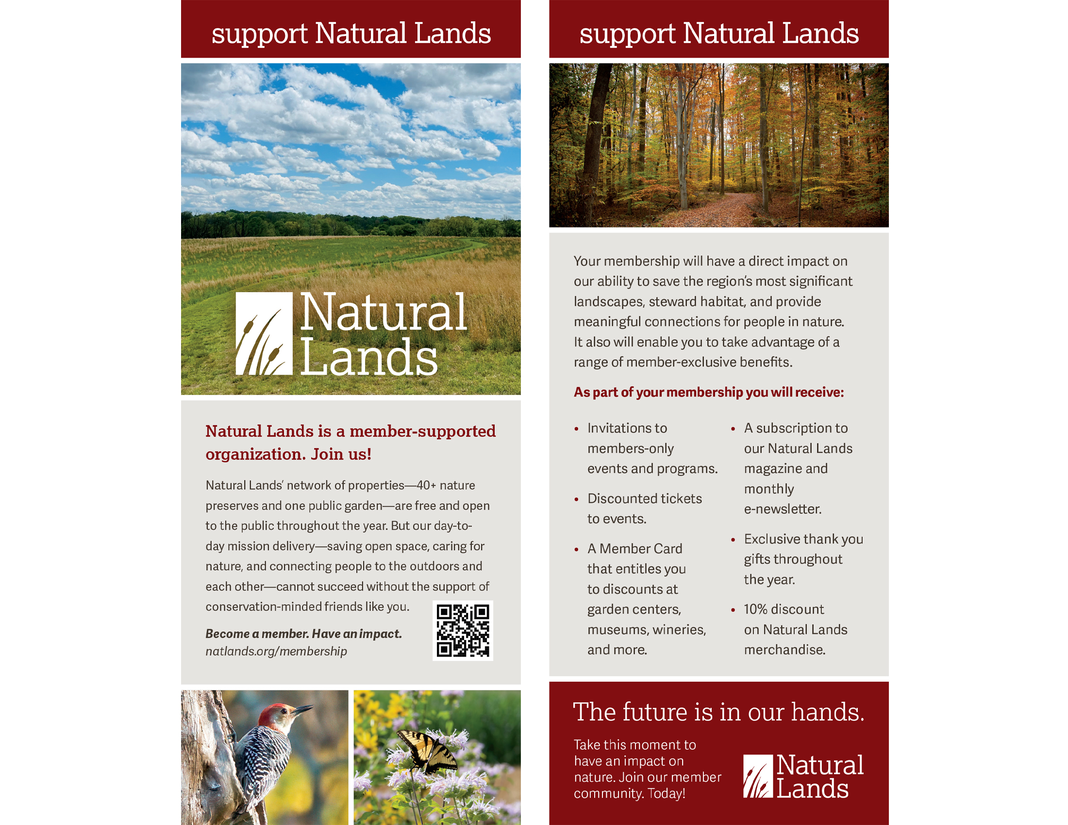 Support Natural Lands rack card.