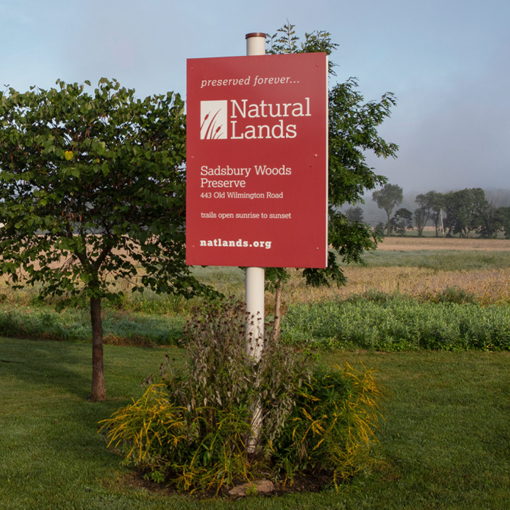 Identification signage for Natural Lands.